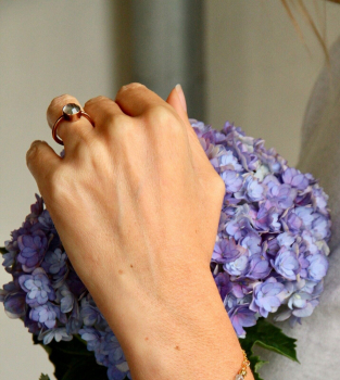 Ring Rosenquarz rosegold SterlingSilber Edelsteinring Geburtsstein Oktober